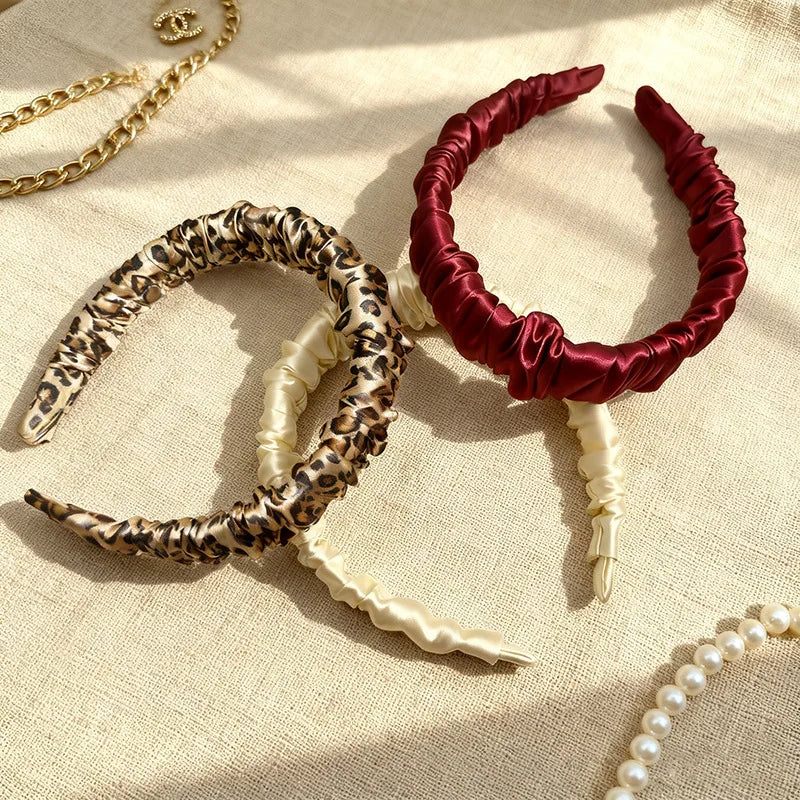 2026 new fashionable temperament high-end feeling light luxury 100% mulberry silk headband hair accessories