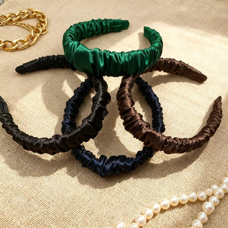 2026 new fashionable temperament high-end feeling light luxury 100% mulberry silk headband hair accessories