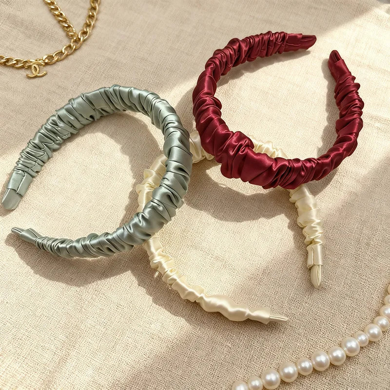 2026 new fashionable temperament high-end feeling light luxury 100% mulberry silk headband hair accessories