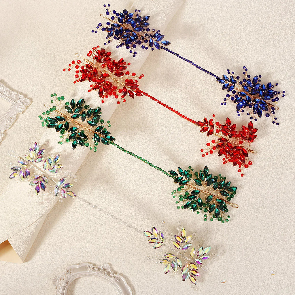 Fashion Crystal Beads Flower Hairband Elegant Double Metal Headband For Women Performance Party Classic Hair Accessories
